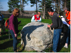 hand rock boulder