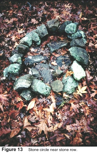 Stone circle near stone row.